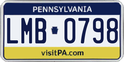 PA license plate LMB0798