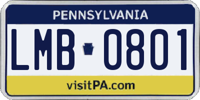 PA license plate LMB0801