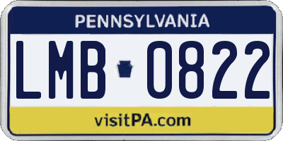 PA license plate LMB0822