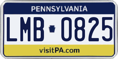 PA license plate LMB0825