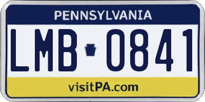 PA license plate LMB0841