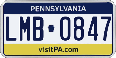 PA license plate LMB0847