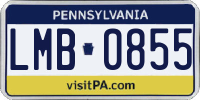 PA license plate LMB0855