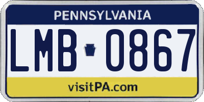 PA license plate LMB0867