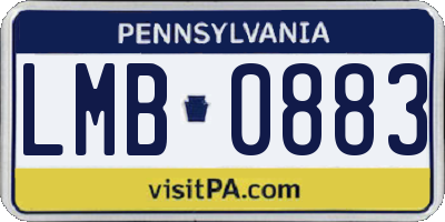 PA license plate LMB0883
