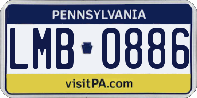 PA license plate LMB0886