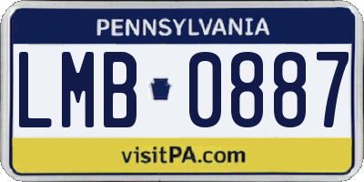 PA license plate LMB0887