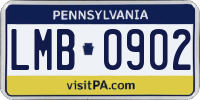 PA license plate LMB0902