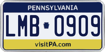 PA license plate LMB0909