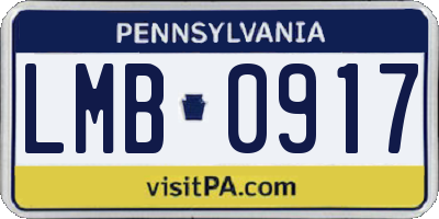 PA license plate LMB0917