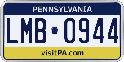 PA license plate LMB0944