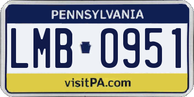 PA license plate LMB0951