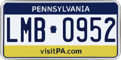 PA license plate LMB0952