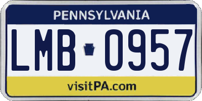 PA license plate LMB0957