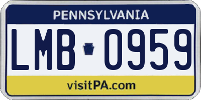 PA license plate LMB0959