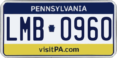 PA license plate LMB0960