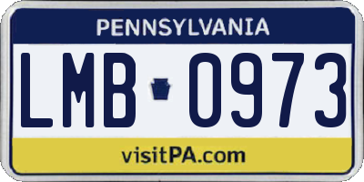 PA license plate LMB0973