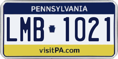 PA license plate LMB1021