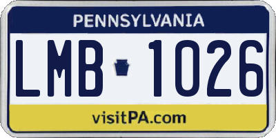 PA license plate LMB1026