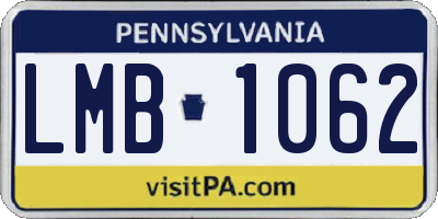 PA license plate LMB1062