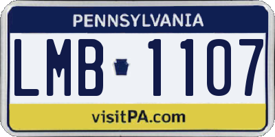 PA license plate LMB1107