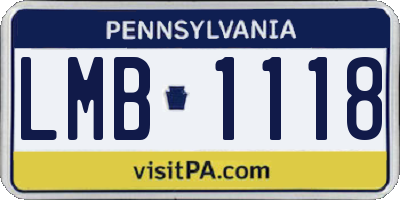PA license plate LMB1118