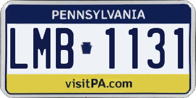 PA license plate LMB1131