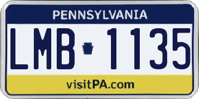 PA license plate LMB1135