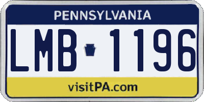 PA license plate LMB1196