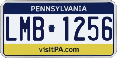 PA license plate LMB1256