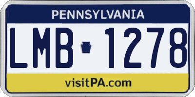 PA license plate LMB1278