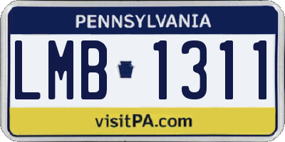 PA license plate LMB1311
