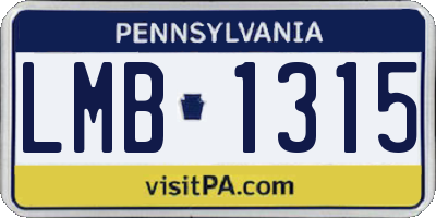 PA license plate LMB1315