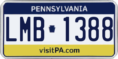PA license plate LMB1388