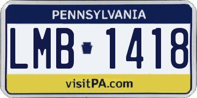 PA license plate LMB1418