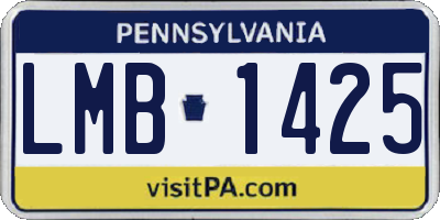 PA license plate LMB1425