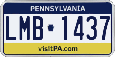 PA license plate LMB1437