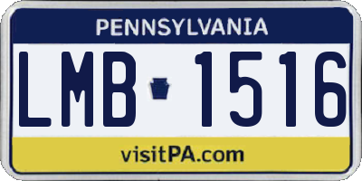 PA license plate LMB1516