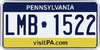 PA license plate LMB1522