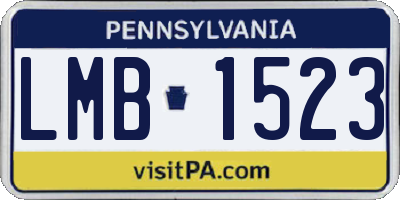 PA license plate LMB1523