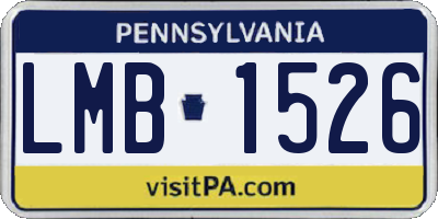 PA license plate LMB1526