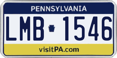 PA license plate LMB1546