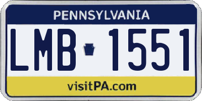 PA license plate LMB1551