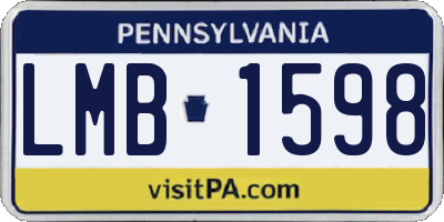 PA license plate LMB1598