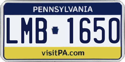 PA license plate LMB1650