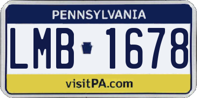 PA license plate LMB1678