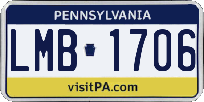 PA license plate LMB1706