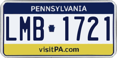 PA license plate LMB1721