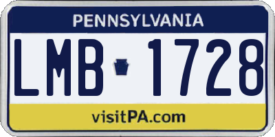 PA license plate LMB1728