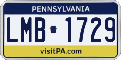 PA license plate LMB1729
